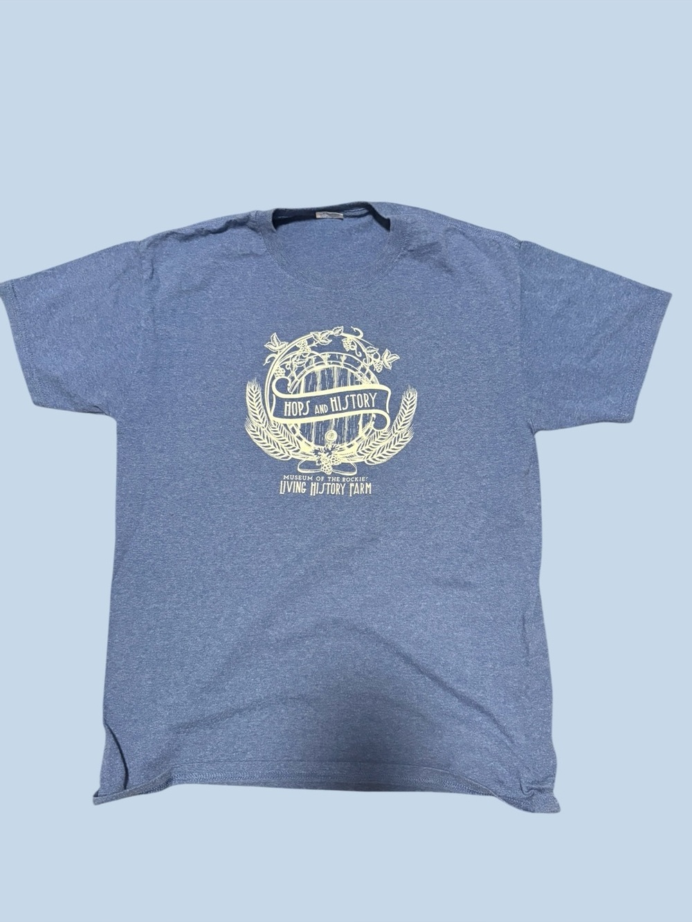 Hops and History Graphic T-Shirt Tee Museum Of the Rockies Living Farm M